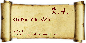 Kiefer Adrián névjegykártya